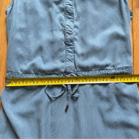 Vero Moda Blue Fit & Flare Sleeveless Tie Waist Midi Dress Office Career M - Picture 8 of 10